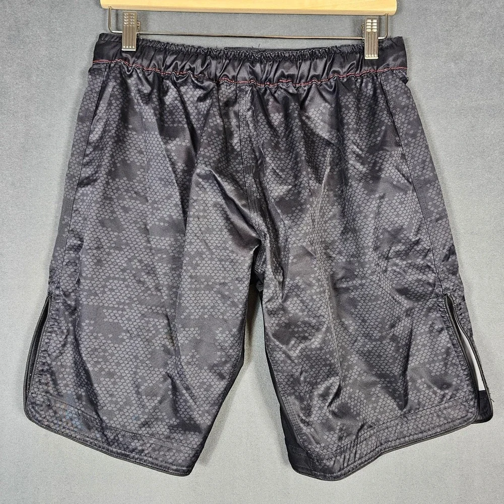 Hayabusa Shorts Mens Small Black Camo MMA Grappling Training Elastic Drawstring